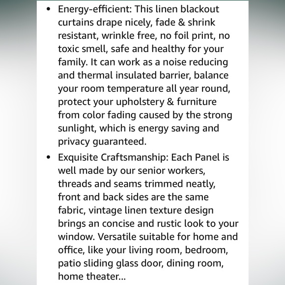 Green Faux Linen Blackout Curtains Set of 2 - Picture 8 of 8